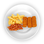 Kids Fish Fingers, Beans & Chips 